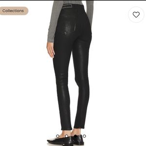 Rag and Bone Black Coated Skinny Jeans
